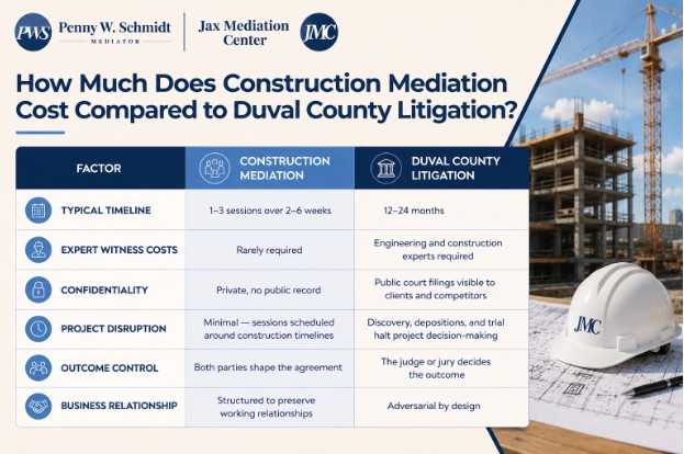 How Much Does Construction Mediation Cost Compared to Florida Circuit Court Litigation